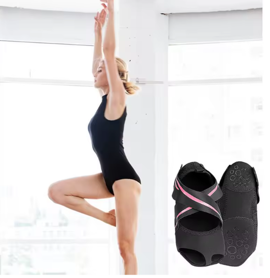 Pilates Grip Socks Toeless Women Grip Pilates Shoes Toeless Socks Anti-Skid Pilates Socks Shoes for Pilates Dance Barefoot