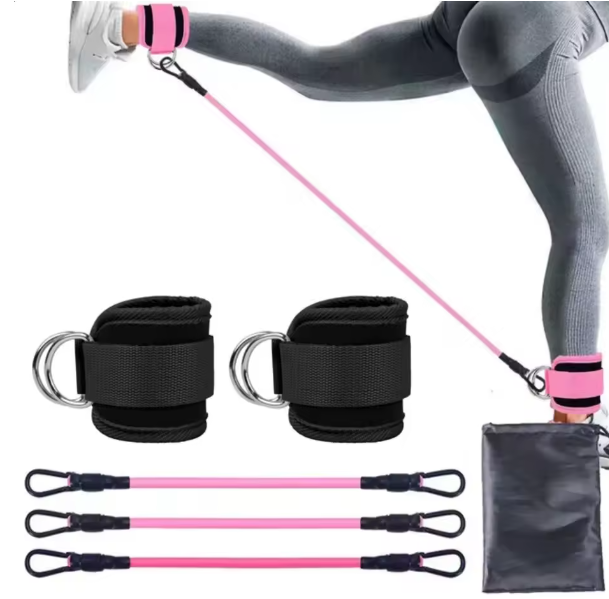 Ankle Straps Resistance Bands Set for Gym Yoga Pilates Crossfit Strength Training Workout - Women Weight Sports Trainer