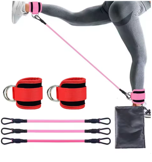 Ankle Straps Resistance Bands Set for Gym Yoga Pilates Crossfit Strength Training Workout - Women Weight Sports Trainer