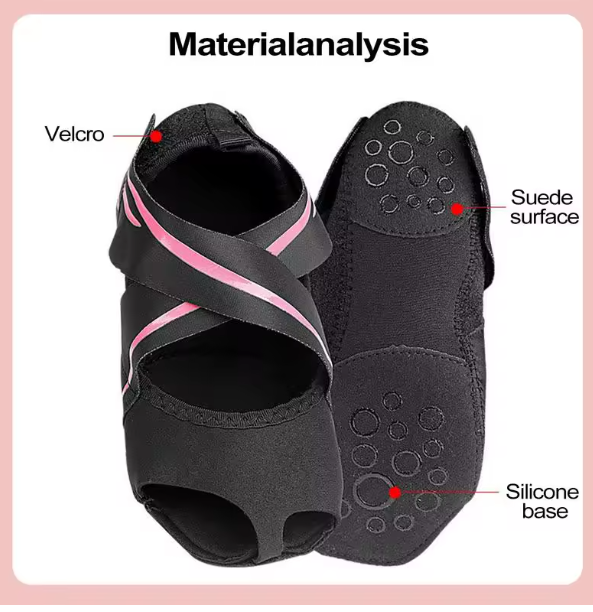 Pilates Grip Socks Toeless Women Grip Pilates Shoes Toeless Socks Anti-Skid Pilates Socks Shoes for Pilates Dance Barefoot