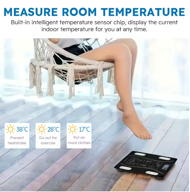 Smart Body Fat Scale Wireless LED Digital Bathroom Weight Scale Body Composition Analyzer Testing Scale