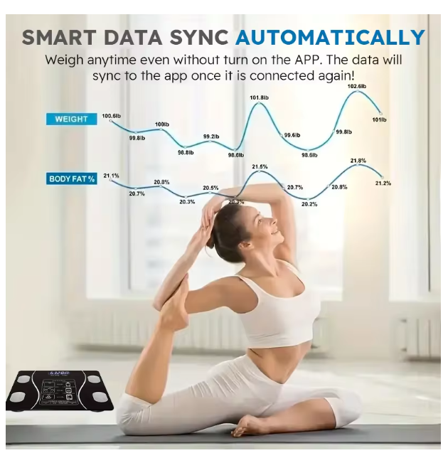 Smart Body Fat Scale Wireless LED Digital Bathroom Weight Scale Body Composition Analyzer Testing Scale