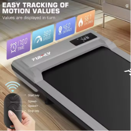 2.5HP Under Desk Treadmill, 300 lbs Capacity Portable Walking Pad with Remote for Home Use