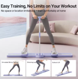 Foldable 3-in-1 Ski Trainer: Leg, Pelvic & Hip Strengthener for Postpartum Women, Home Gym Equipment