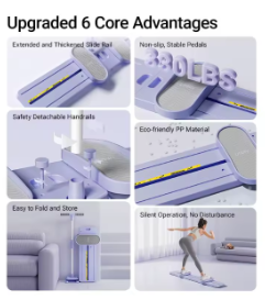 Foldable 3-in-1 Ski Trainer: Leg, Pelvic & Hip Strengthener for Postpartum Women, Home Gym Equipment
