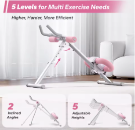 MERACH Ab Machine Adjustable Trainer Workout Foldable Knee Protection Abdominal Exercise Machine Core Ab Exercise System Trainer