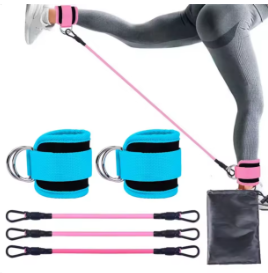 Ankle Straps Resistance Bands Set for Gym Yoga Pilates Crossfit Strength Training Workout - Women Weight Sports Trainer